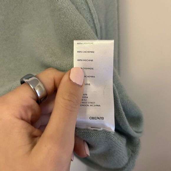 Free People Lost In Forest Sweater Mock Neck‎ Cropped Blue Green S Cashmere NWT - Picture 5 of 8